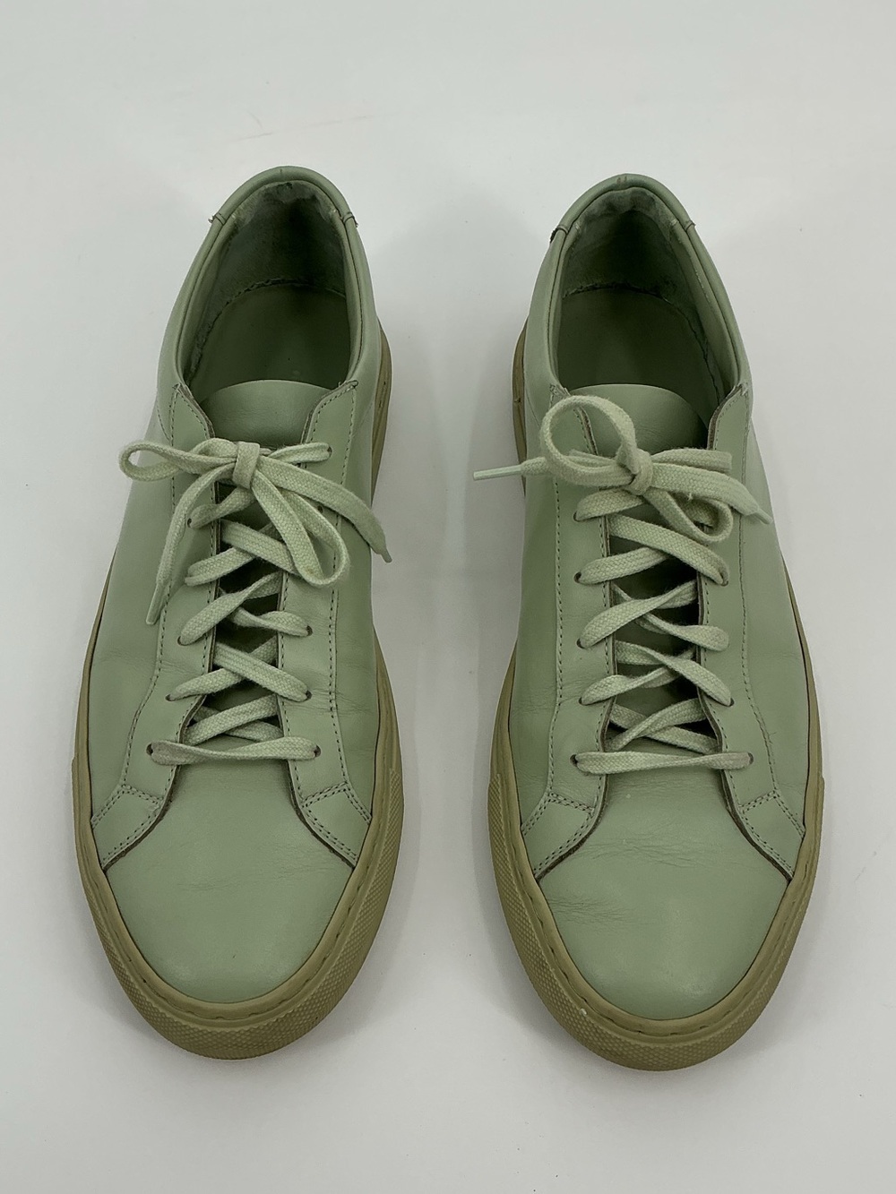 Common Projects Men’s  Low-Top European Leather Sneakers in Sage Green